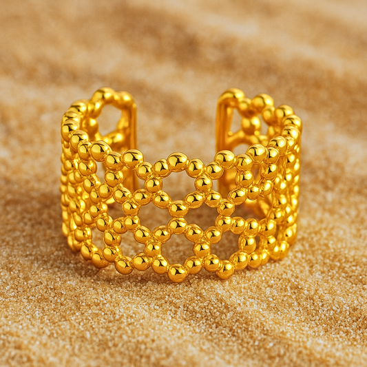 Bague ADONIS - Acier inoxydable plaqué or