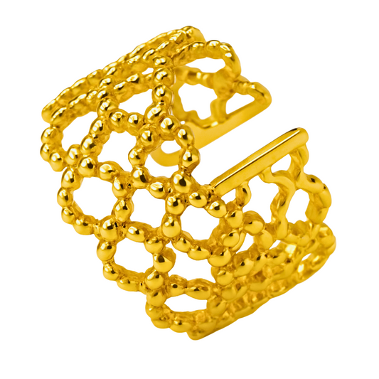 Bague ADONIS - Acier inoxydable plaqué or