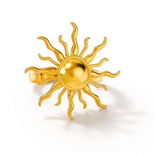 Bague ATLANTIDE - Bijou inoxydable plaqué or de taille ajustable