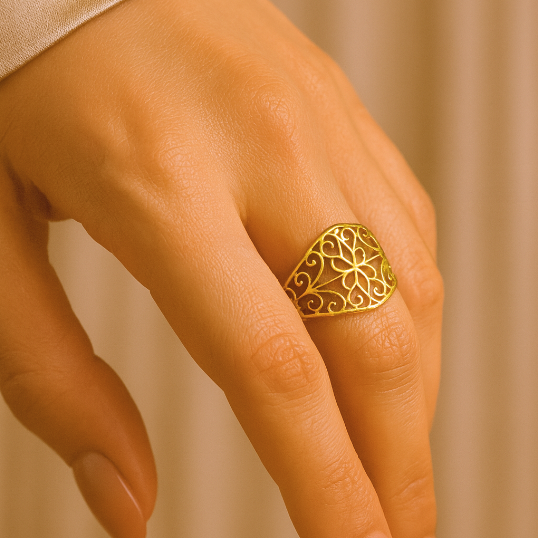 Bague EMMA - Acier inoxydable plaqué or