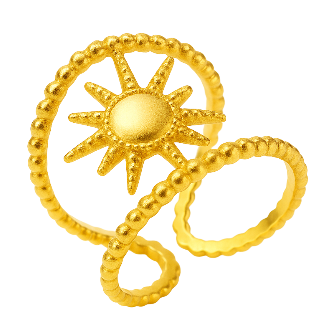 Bague SOLEIL - Acier inoxydable plaqué or