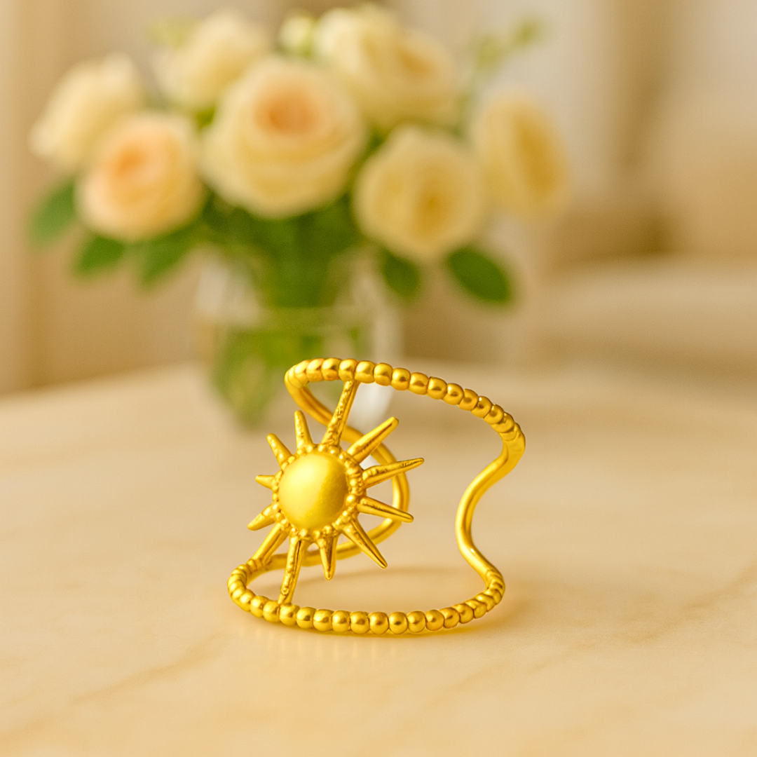 Bague SOLEIL - Acier inoxydable plaqué or
