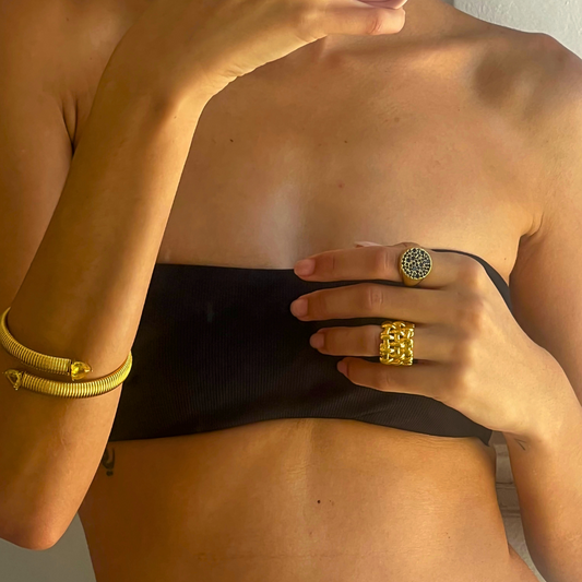 Bague BLEU LUNAIRE - Zircons naturels