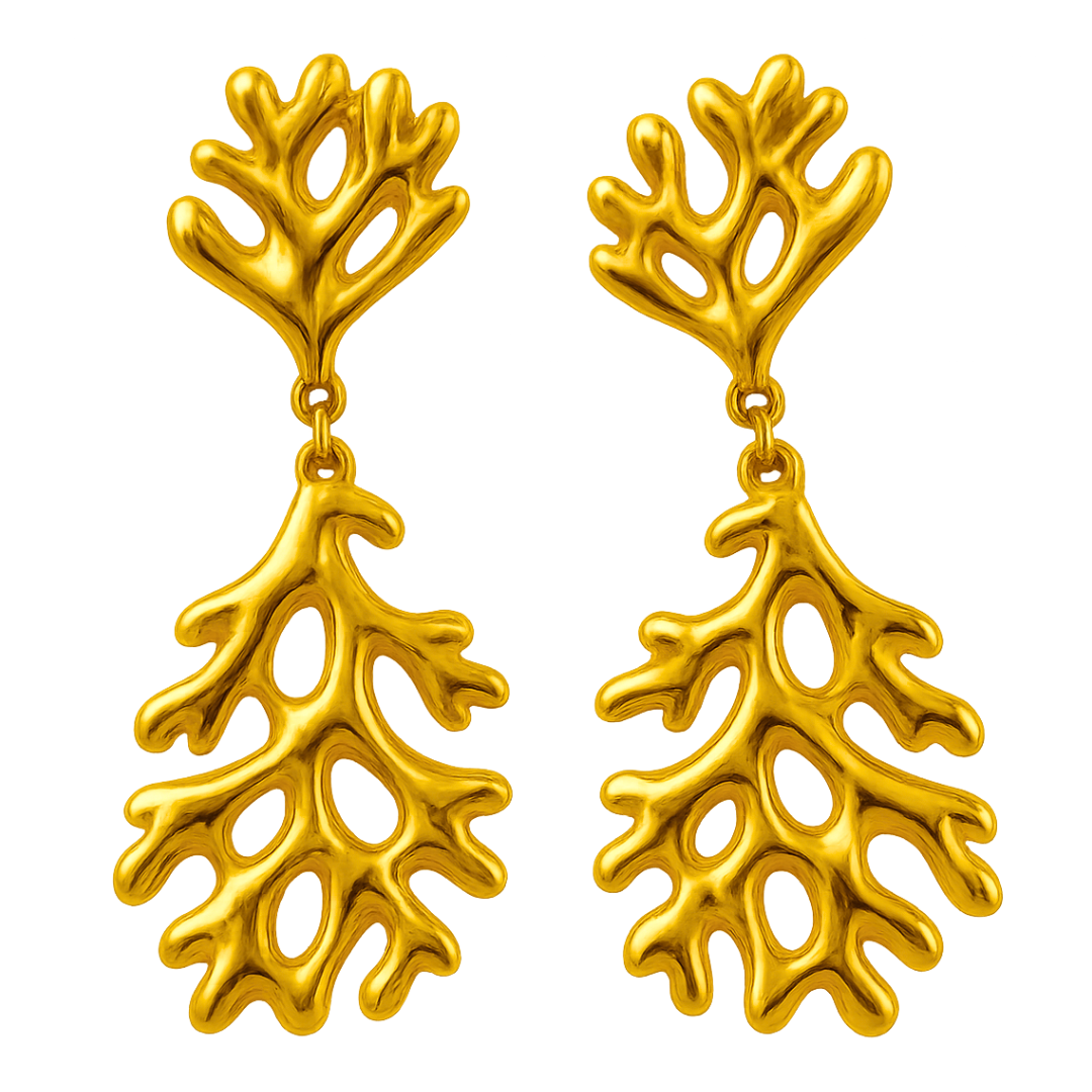 Boucles d'oreilles CORAIL - Acier inoxydable plaqué or