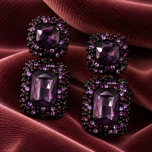 Boucles d'oreilles Mauve MERVEILLE - Voluptueuses et somptueuses