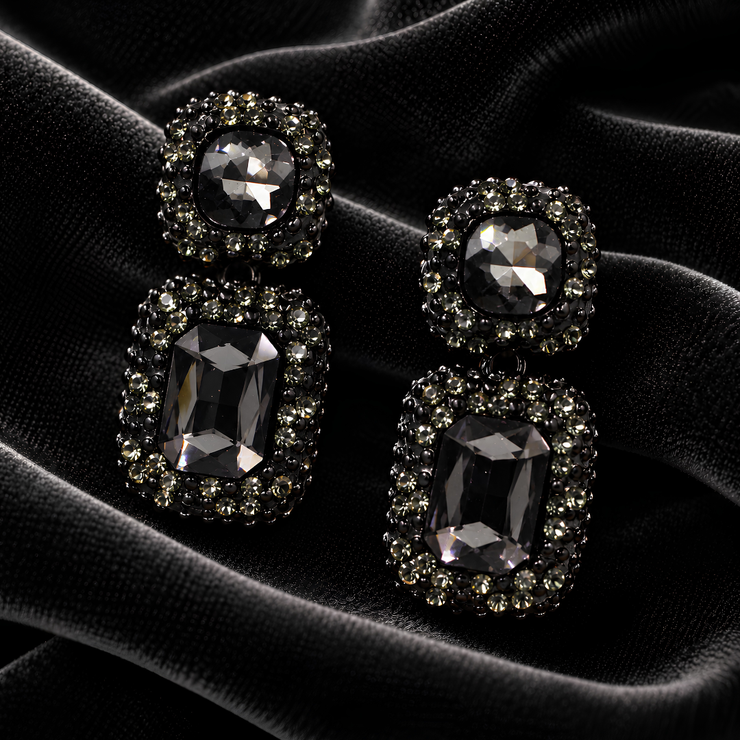Boucles d'oreilles Noir MERVEILLE - Voluptueuses et Somptueuses