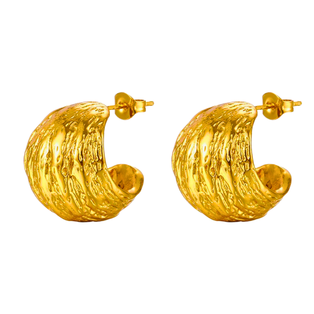 Boucles d'oreilles NUAGE - Acier inoxydable plaqué or