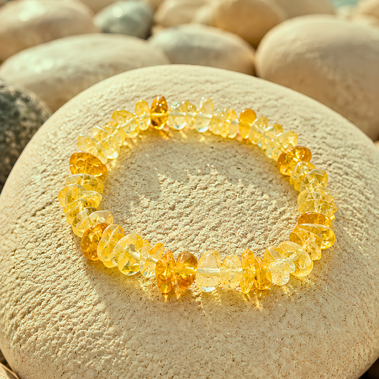 Bracelet OCEANE jaune - Citrine naturelle éclatante et solaire