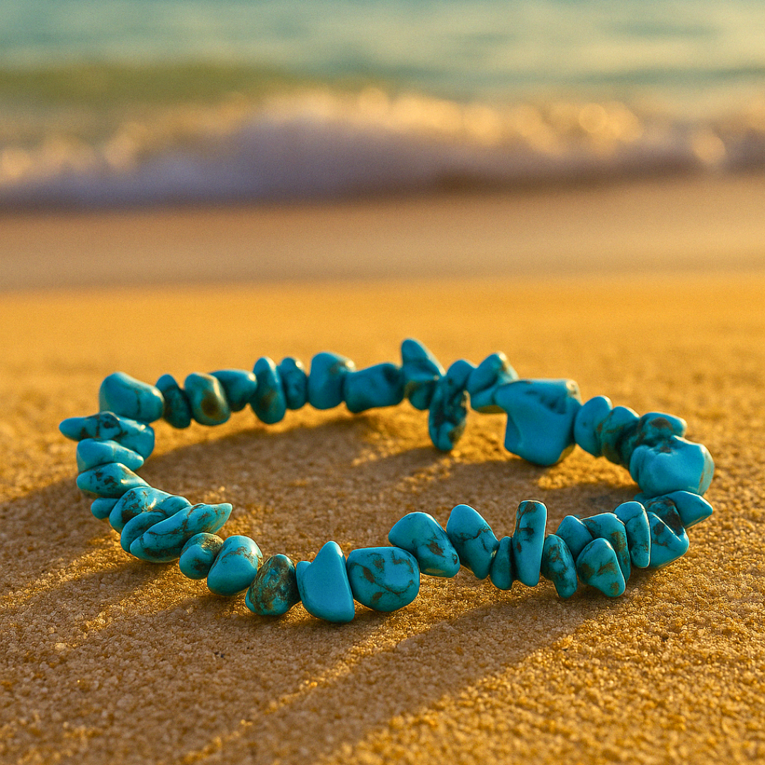 Collier OCEANE bleu - Perle d'eau douce et pierres de corail brutes naturelles