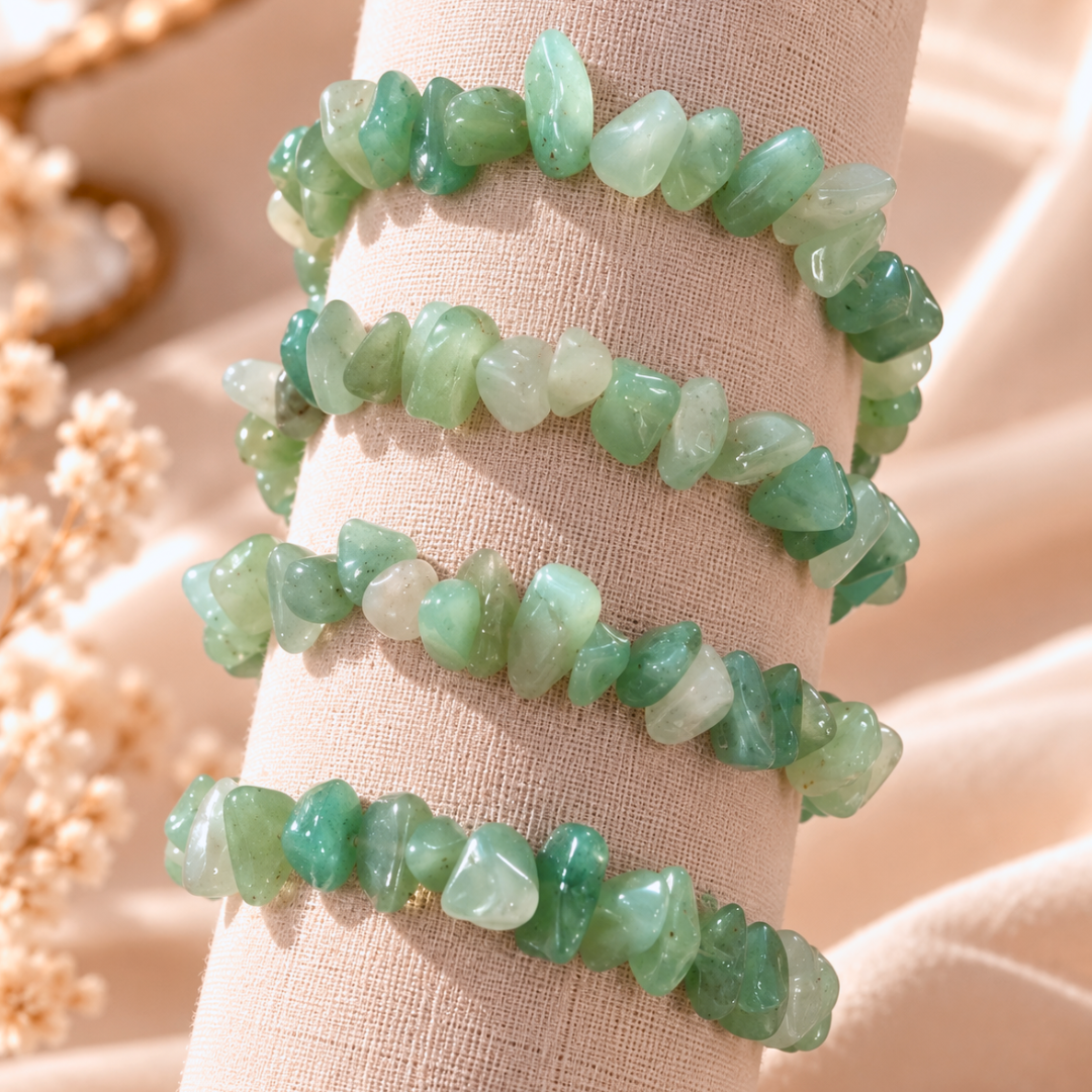 Bracelet Océane Vert - Eclats de Pierre Aventurine Naturelle