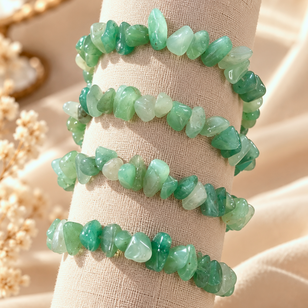 Bracelet Océane Vert - Eclats de Pierre Aventurine Naturelle