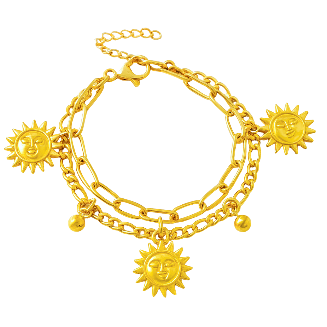 Bracelet SOLEILS - Acier inoxydable plaqué or