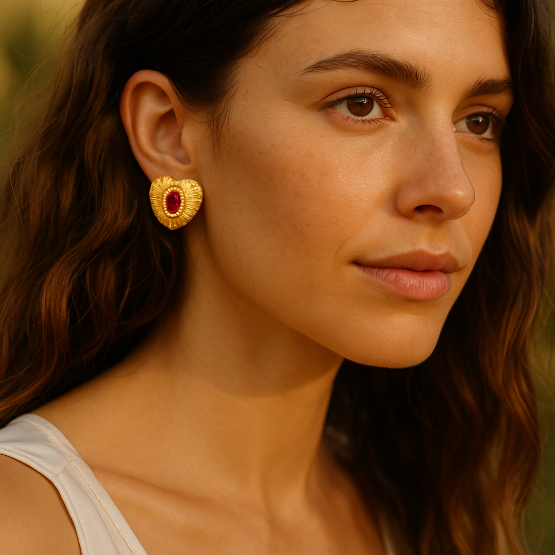 Boucles d'oreilles CANDIDE rouge