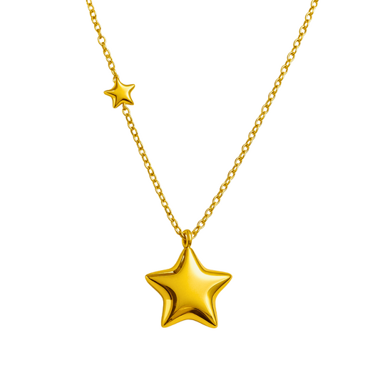Collier ETOILES - Acier inoxydable plaqué or