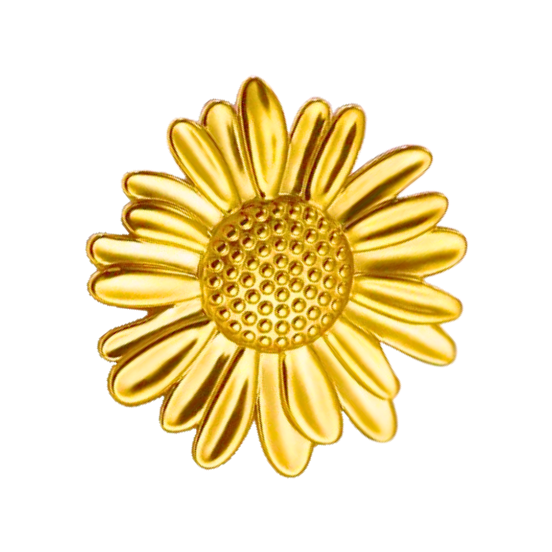 Ensemble TOURNESOL - Boucles d'oreilles et bague assorties plaquées or
