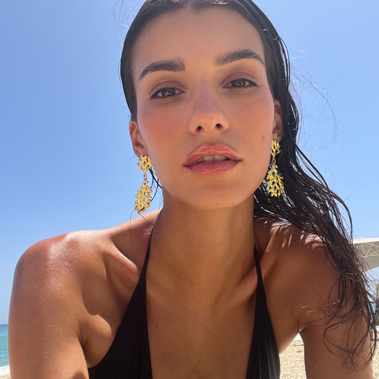 Boucles d'oreilles CORAIL - Acier inoxydable plaqué or