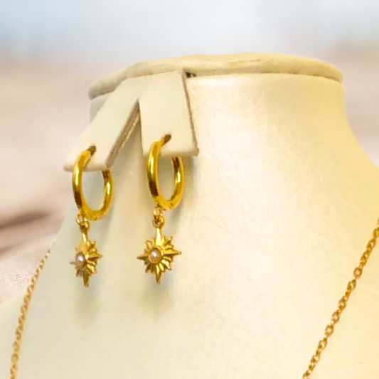 Boucles d'oreilles AMANDINE - Acier inoxydable plaqué or