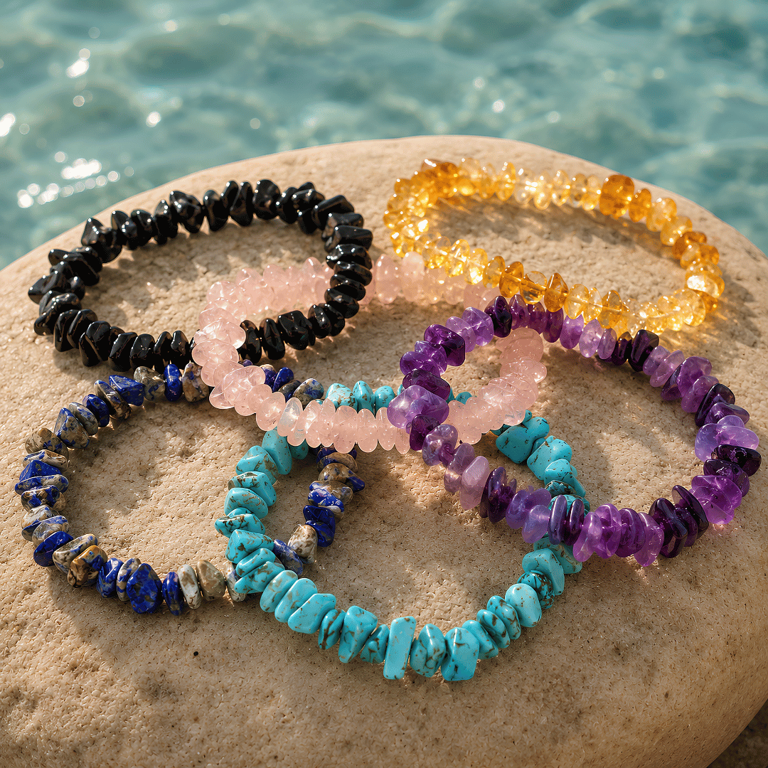 Duo de bracelets Océane au choix : Pierres naturelles