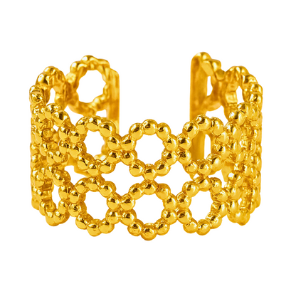 Bague ADONIS - Acier inoxydable plaqué or