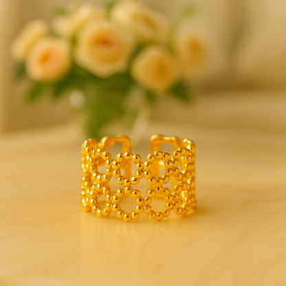 Bague ADONIS - Acier inoxydable plaqué or