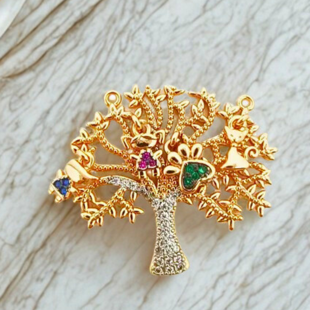 Collier EDEN - zircons naturels et cuivre plaqué or