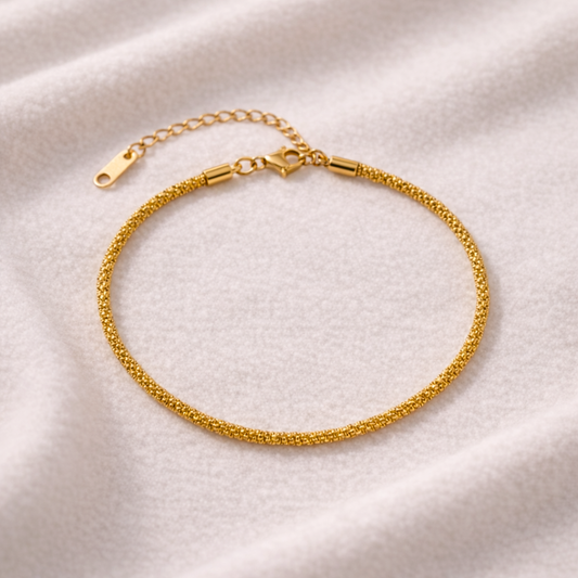 Ensemble ARIANE - Collier et bracelet minimalistes dorés à l'or