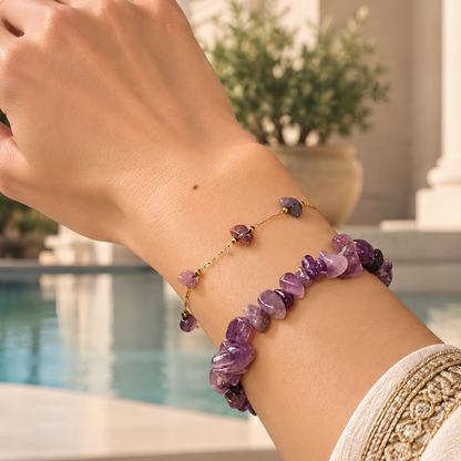 Duo de bracelets améthystes : Océane Violet et Pure Violine