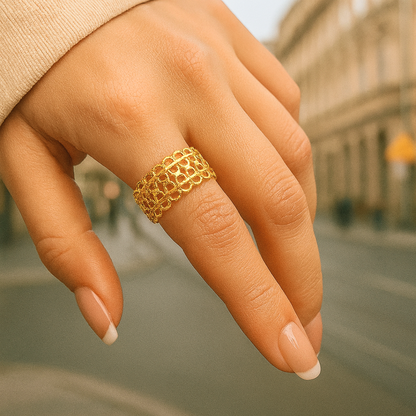 Bague ALEXANDRA - Acier inoxydable plaqué or