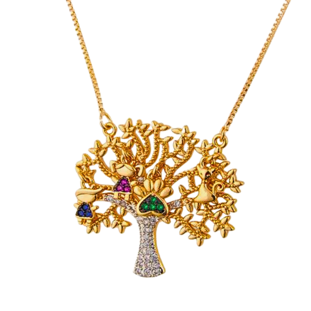 Collier EDEN - zircons naturels et cuivre plaqué or