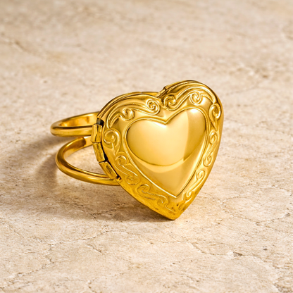 Bague CELESTINE - Bijou inoxydable plaqué or à ouverture amovible