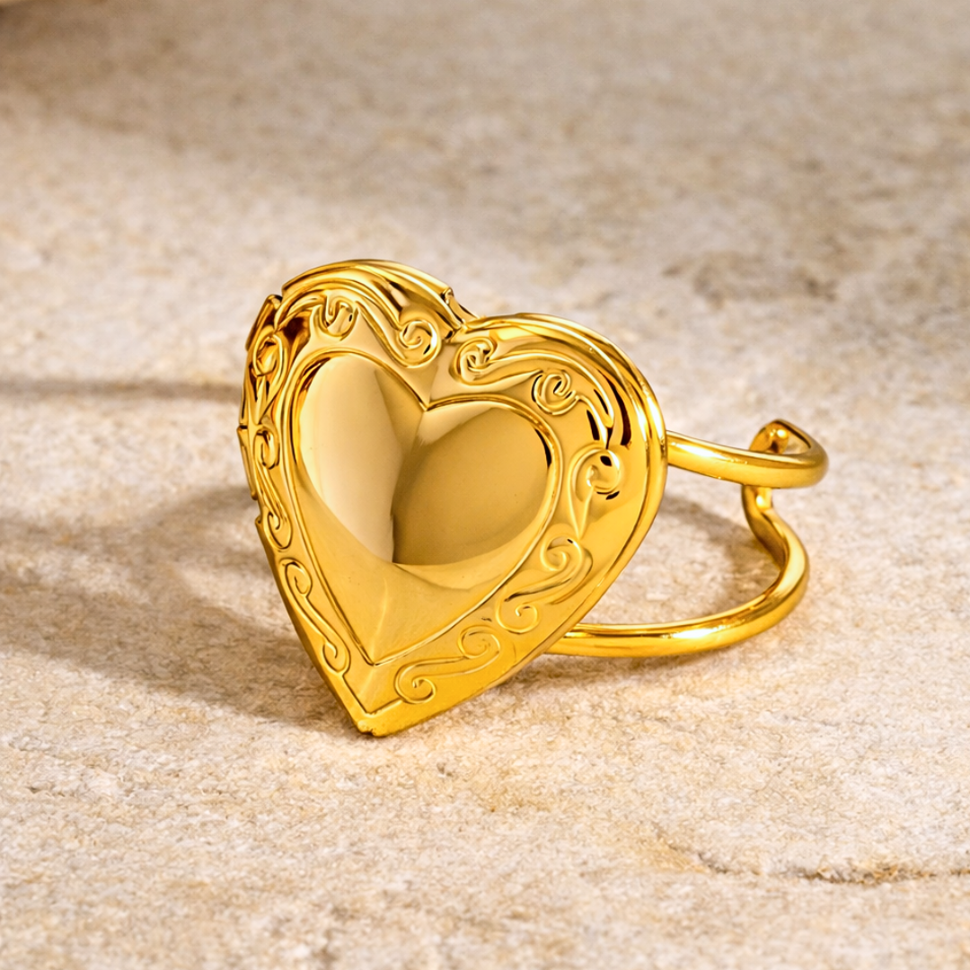 Bague CELESTINE - Bijou inoxydable plaqué or à ouverture amovible