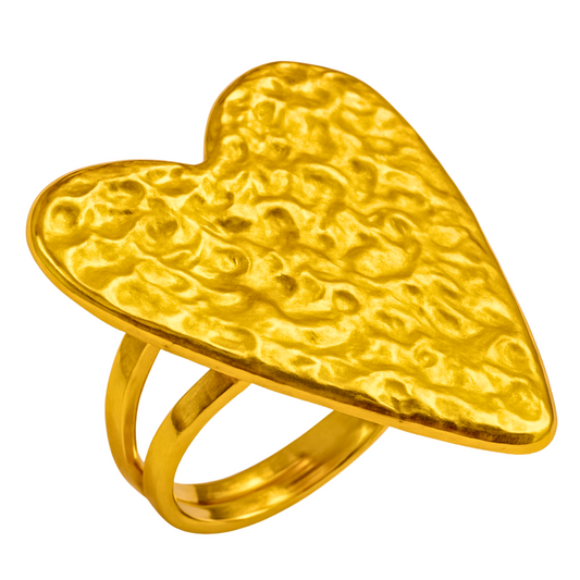 Bague AMOUR - Acier inoxydable plaqué or