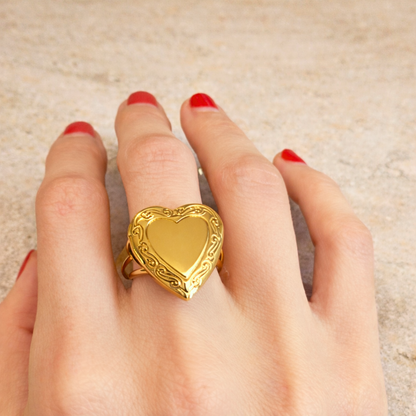 Bague CELESTINE - Bijou inoxydable plaqué or à ouverture amovible