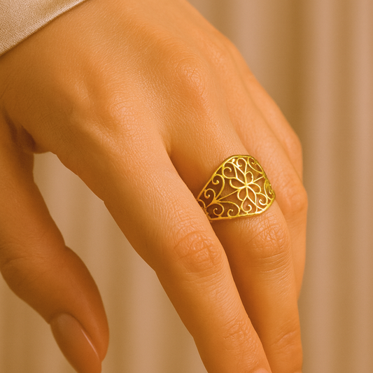 Bague EMMA - Acier inoxydable plaqué or