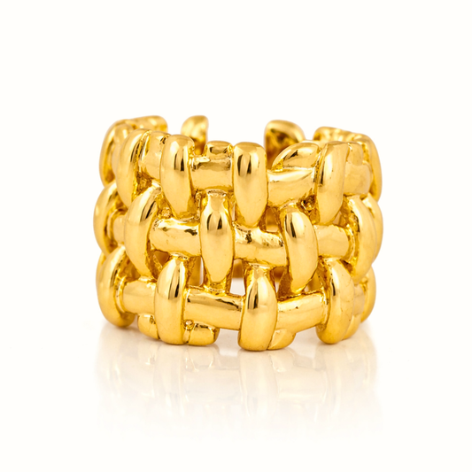 Bague MAXIMA - Design façon tressé - placage or