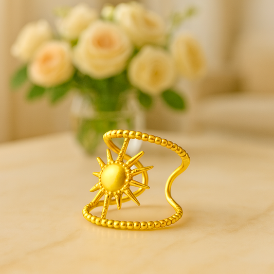 Bague SOLEIL - Acier inoxydable plaqué or