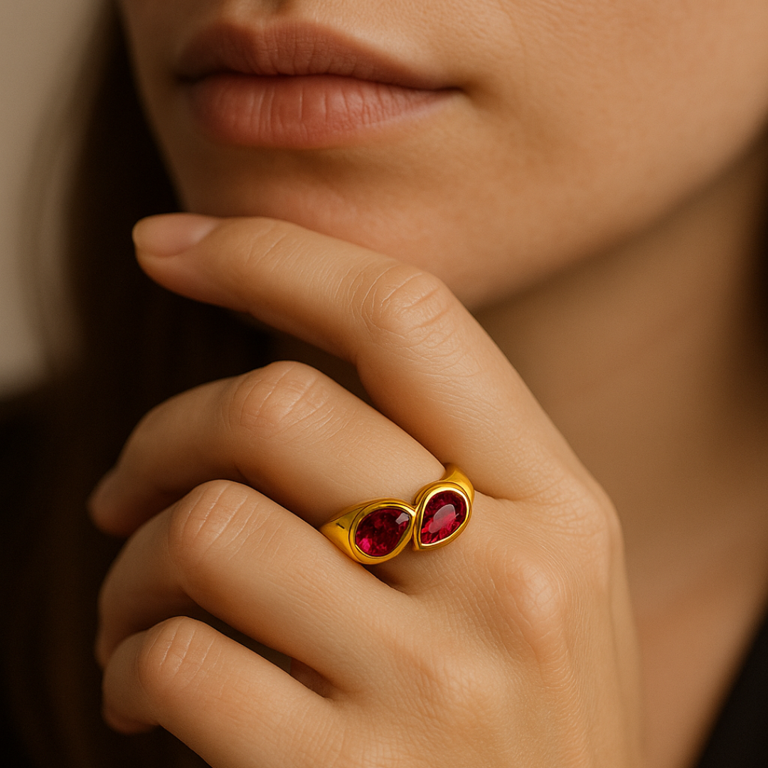 Bague ZIRCONA rouge