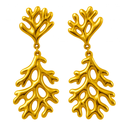 Boucles d'oreilles CORAIL - Acier inoxydable plaqué or