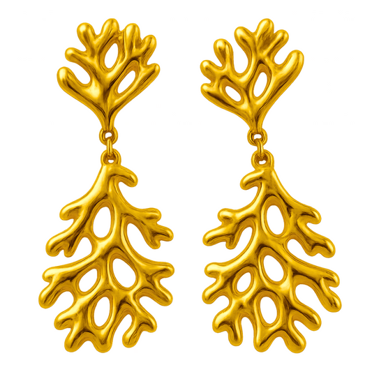 Boucles d'oreilles CORAIL - Acier inoxydable plaqué or