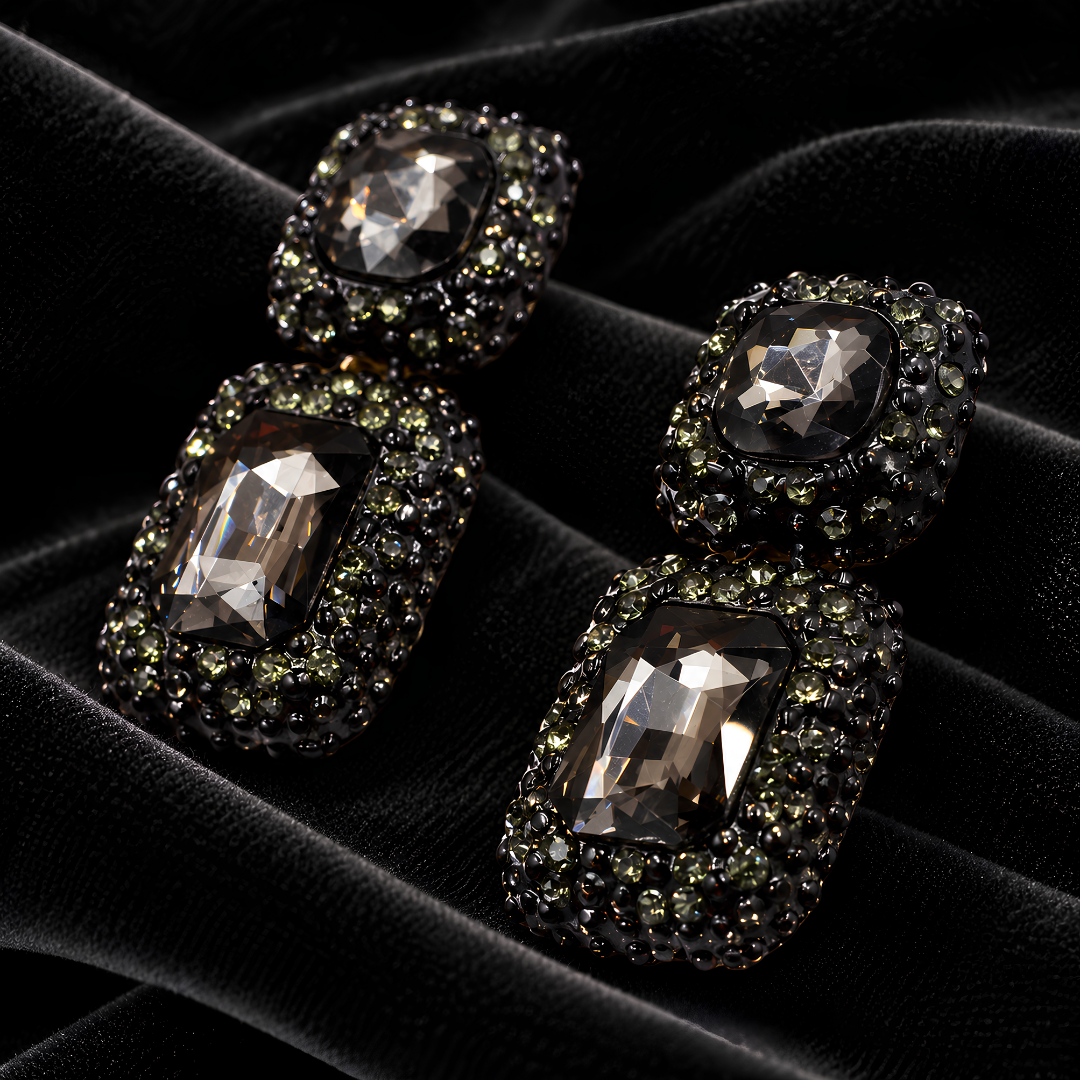 Boucles d'oreilles Noir MERVEILLE - Voluptueuses et Somptueuses
