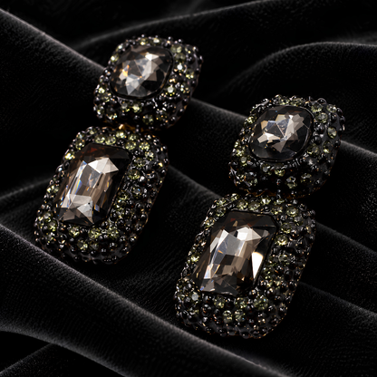 Boucles d'oreilles Noir MERVEILLE - Voluptueuses et Somptueuses
