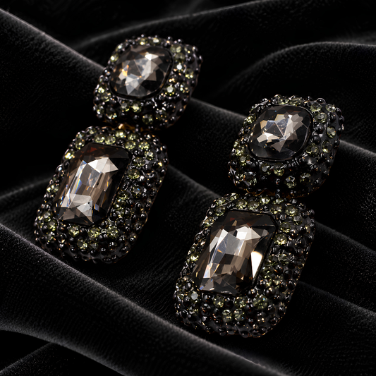 Boucles d'oreilles Noir MERVEILLE - Voluptueuses et Somptueuses