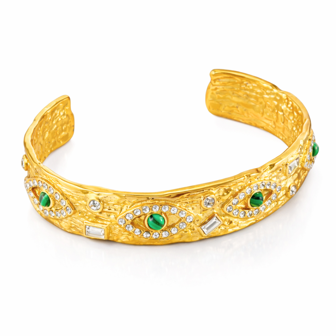 Ensemble OLYMPE - Malachites et zircons naturels - placage or