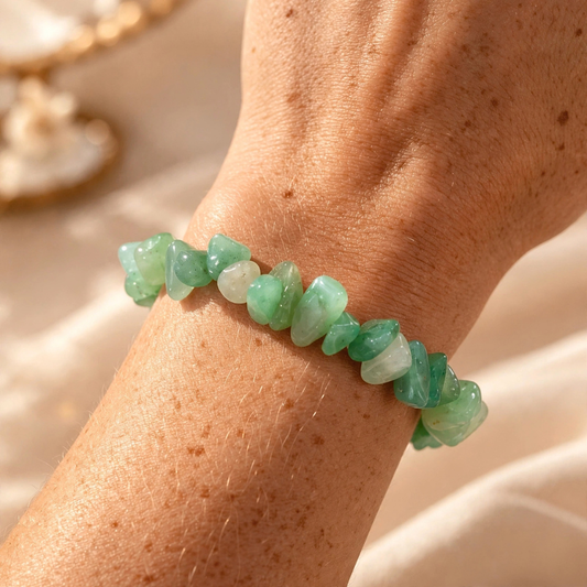 Bracelet Océane Vert - Eclats de Pierre Aventurine Naturelle
