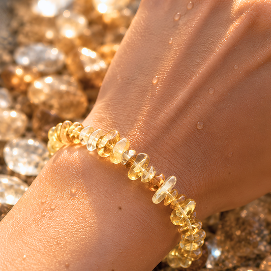 Bracelet OCEANE jaune - Citrine naturelle éclatante et solaire