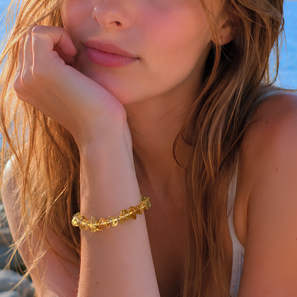 Bracelet OCEANE jaune - Citrine naturelle éclatante et solaire