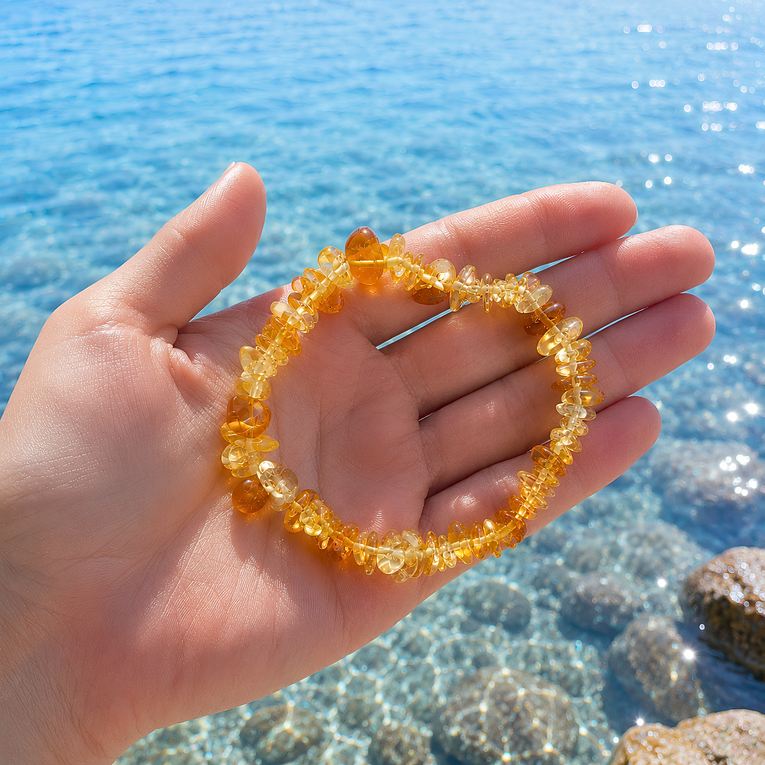 Bracelet OCEANE jaune - Citrine naturelle éclatante et solaire