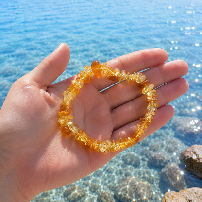 Bracelet OCEANE jaune - Citrine naturelle éclatante et solaire