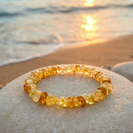 Bracelet OCEANE jaune - Citrine naturelle éclatante et solaire