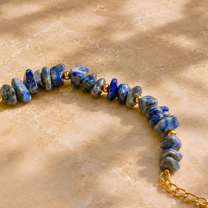 Bracelet SIRENE Outremer - Lapis-lazuli et acier inoxydable plaqué or